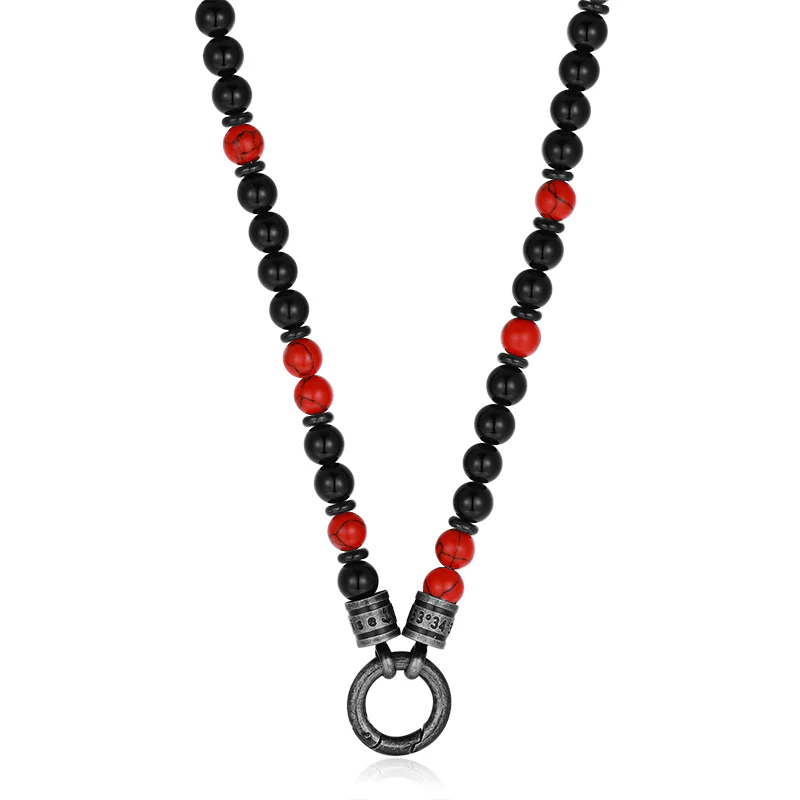 Kette Küstenbrandung (6mm) Onyx, Red Turquoise, Edelstahl (Rund-Karabiner) - Image 8