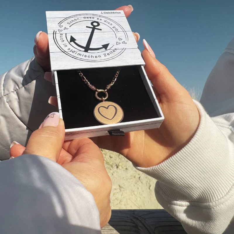 Kette mit Anhänger "Mama der Anker zu meinem Herzen" (mit Rund-Karabiner) aus Edelstahl - Image 4