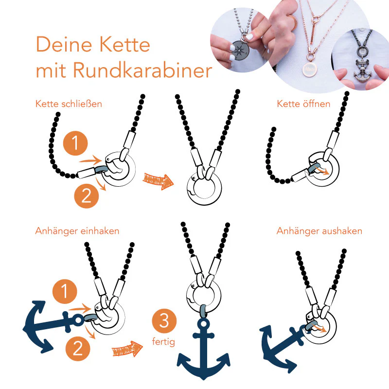 Perlenkette (mit Rund-Karabiner aus Edelstahl) - Image 5