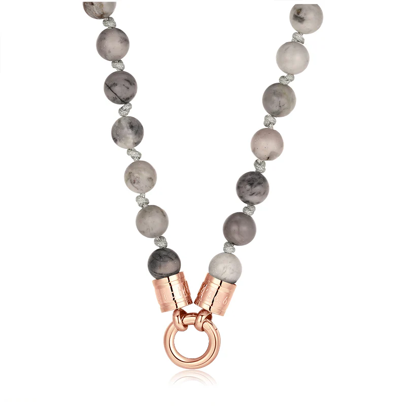 Kette Picasso 6mm (mit Rund-Karabiner) aus Edelstahl & Picasso-Beads - Image 3