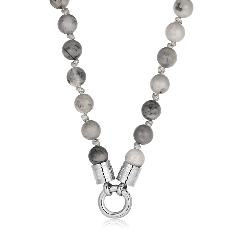 Kette Picasso 6mm (mit Rund-Karabiner) aus Edelstahl & Picasso-Beads - Image 5