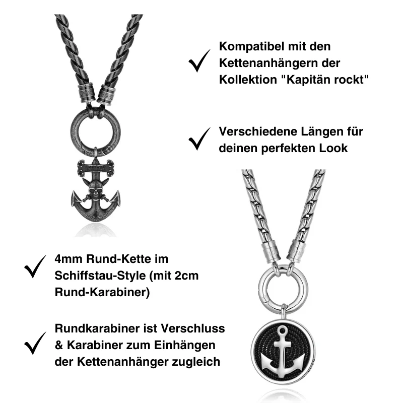 Kette Steuermann (mit Rund-Karabiner) aus Edelstahl - Image 4