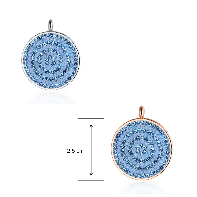Kettenanhänger Bling Bling (blau) aus Edelstahl mit Steinen - Image 4