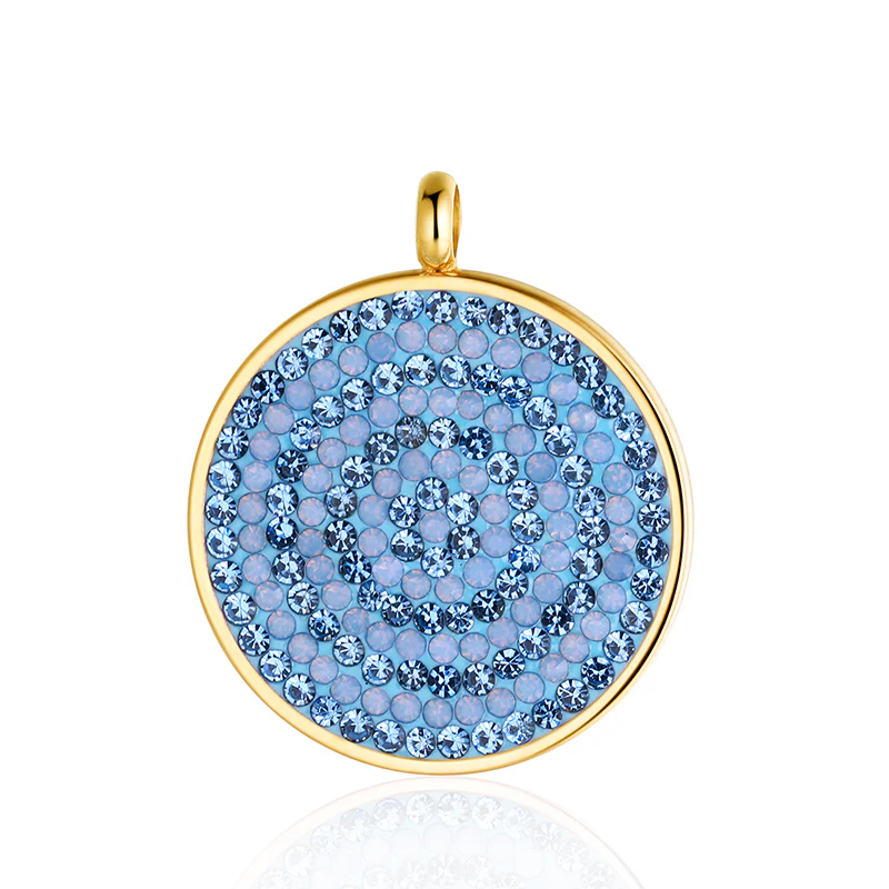 Kettenanhänger Bling Bling (blau) aus Edelstahl mit Steinen - Image 7