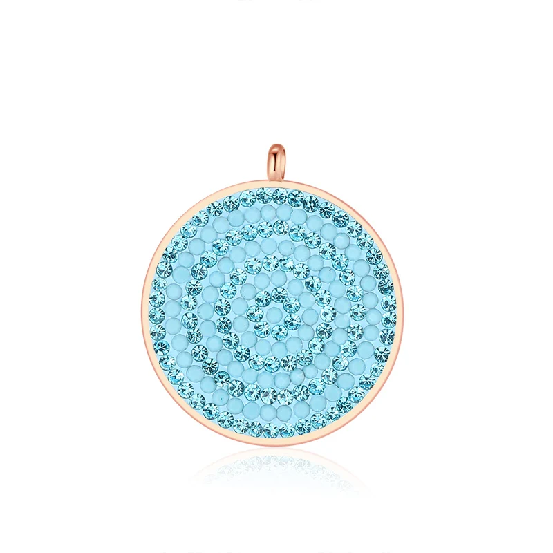 Kettenanhänger Bling Bling (Türkis) aus Edelstahl mit Steinen - Image 3