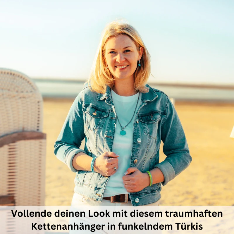 Kettenanhänger Bling Bling (Türkis) aus Edelstahl mit Steinen - Image 4