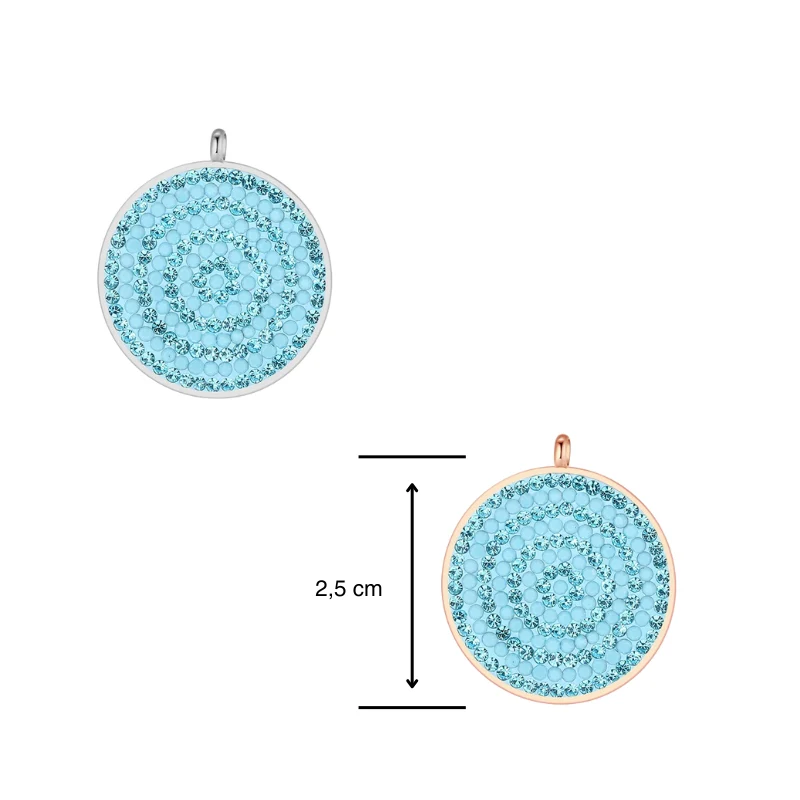 Kettenanhänger Bling Bling (Türkis) aus Edelstahl mit Steinen - Image 5