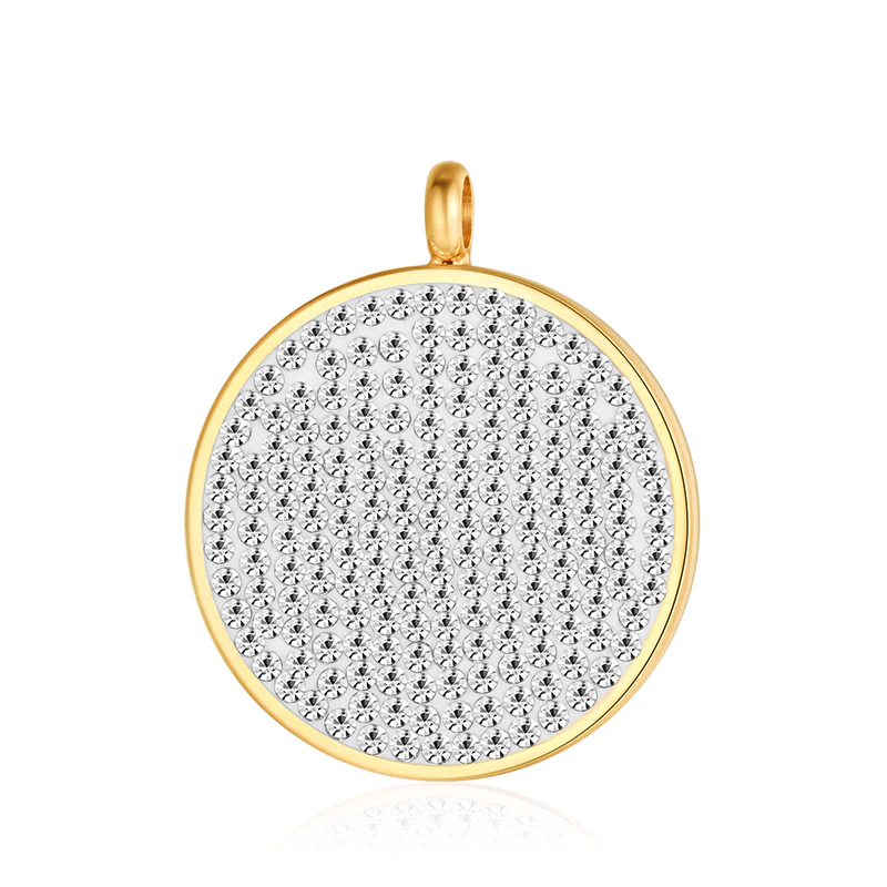 Kettenanhänger Bling Bling (weiss) aus Edelstahl mit Steinen - Image 10