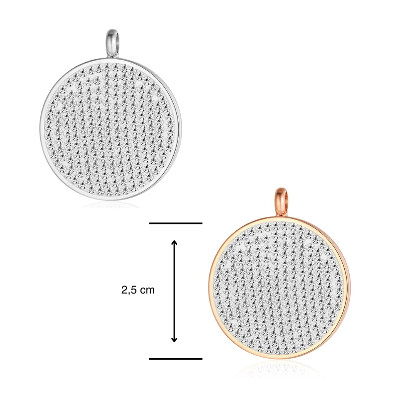 Kettenanhänger Bling Bling (weiss) aus Edelstahl mit Steinen - Image 5