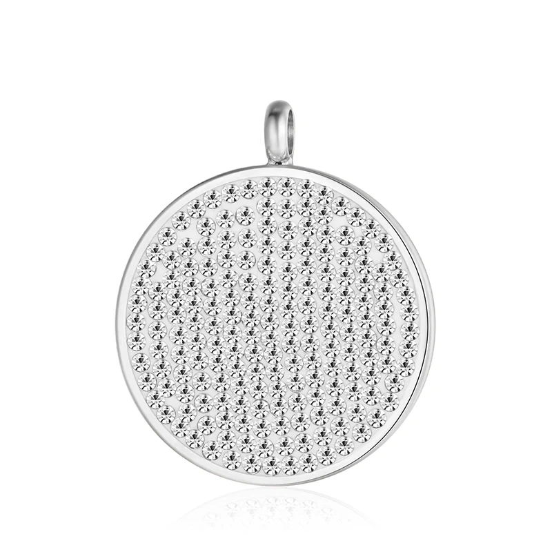 Kettenanhänger Bling Bling (weiss) aus Edelstahl mit Steinen - Image 6