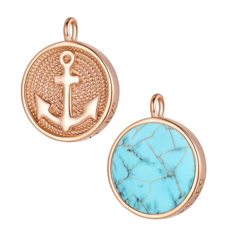 Kettenanhänger Blue Playa aus Edelstahl & Turquoise (beidseitig tragbar) - Image 8