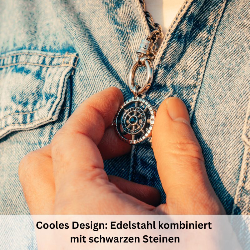Kettenanhänger Flut aus Edelstahl mit Steinen (Kapitän rockt) - Image 3