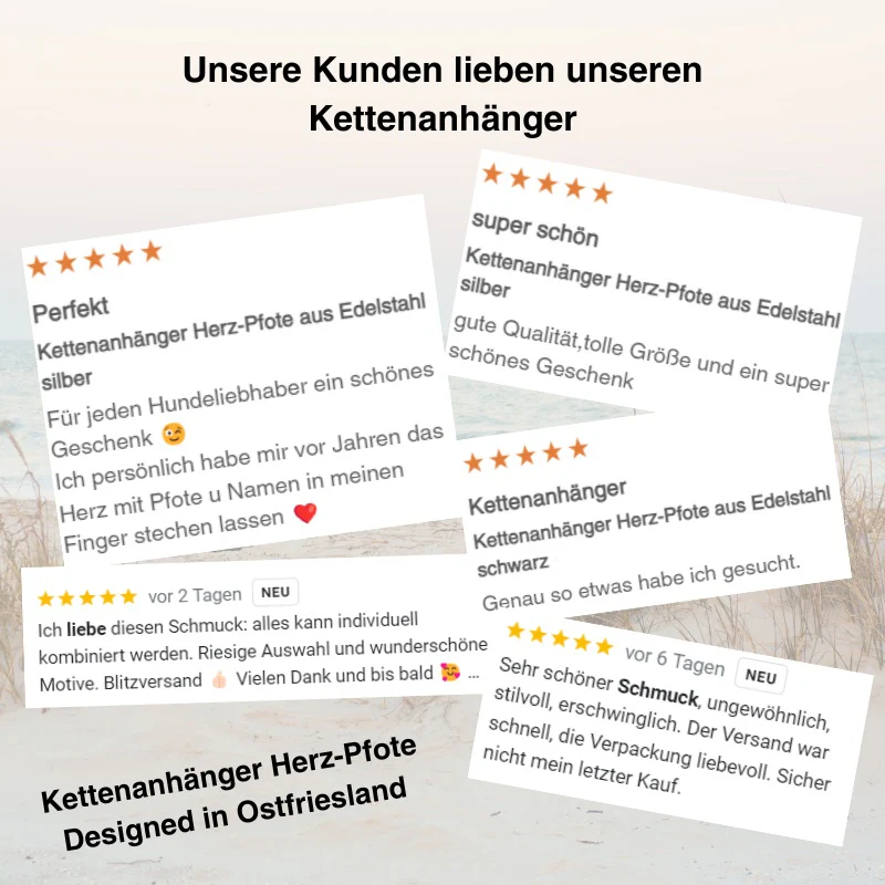 Kettenanhänger Herz-Pfote aus Edelstahl - Image 7