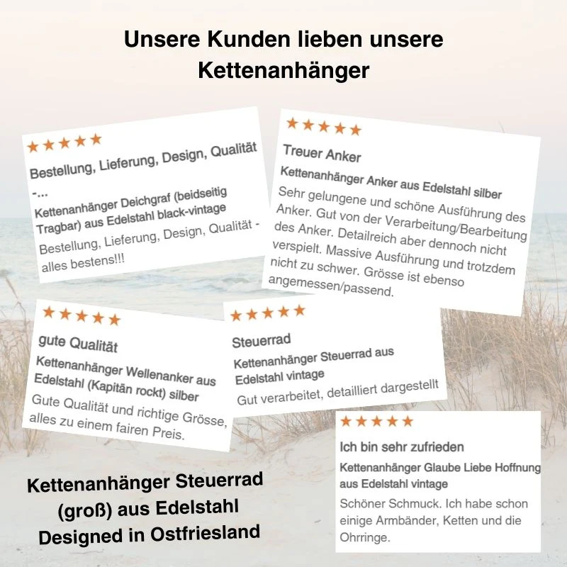 Kettenanhänger Steuerrad (groß) aus Edelstahl - Image 6