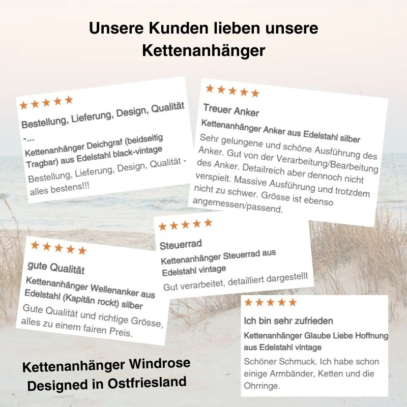 Kettenanhänger Windrose aus Edelstahl (Kapitän rockt) - Image 8