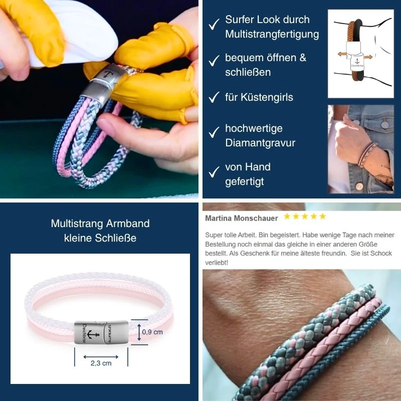 Leder & Segelseil Armband Polarlicht (Multistrang) - Image 5