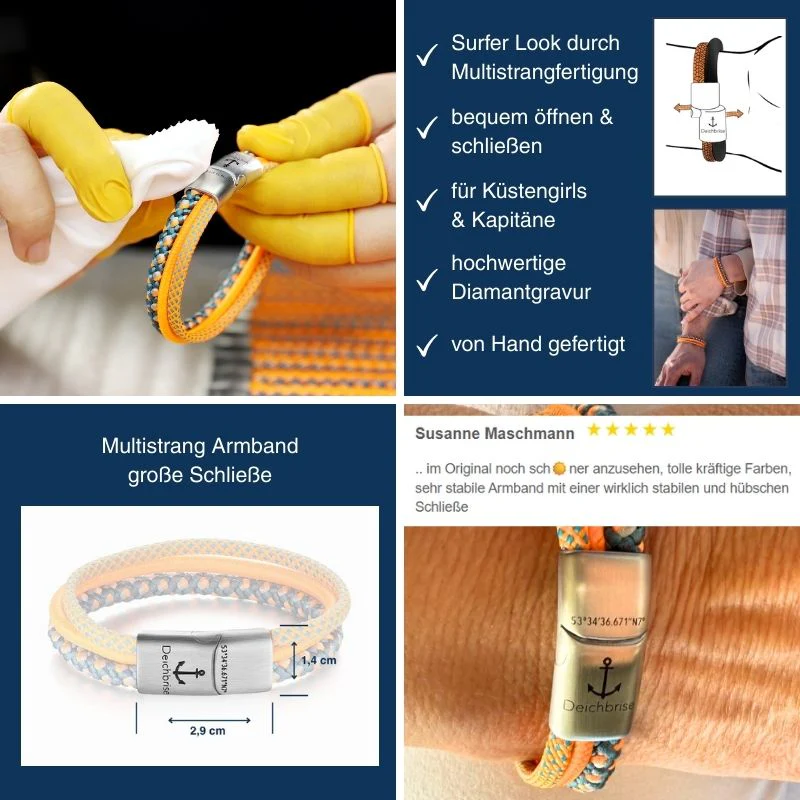 Leder & Segelseil Armband Hansestadt (Multistrang) - Image 3