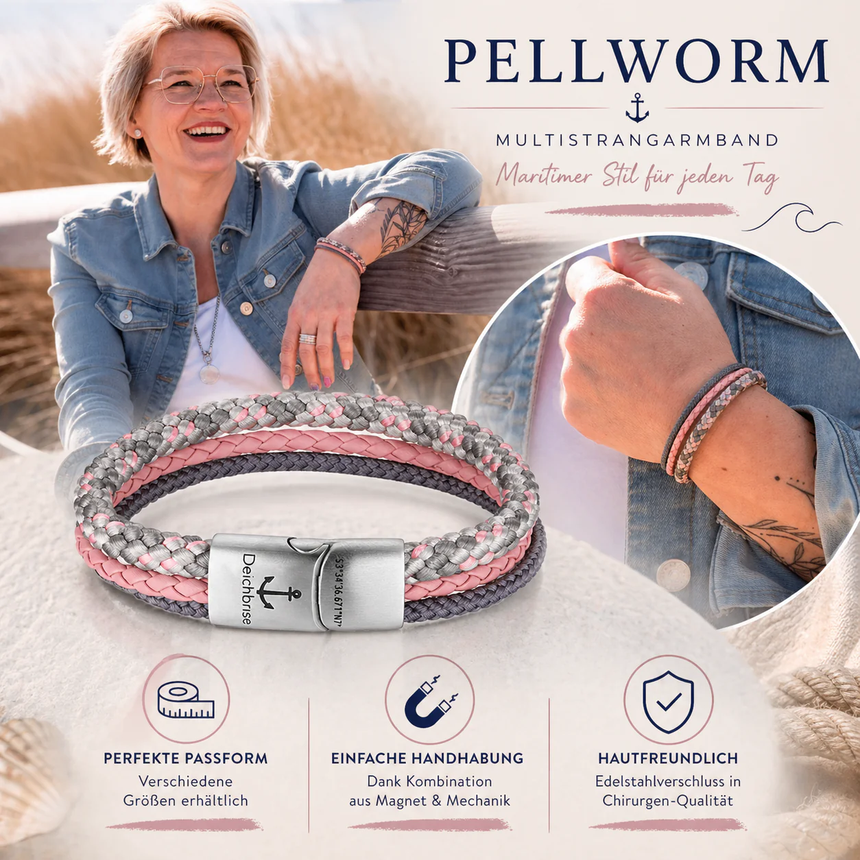 Leder & Segeltau Armband Pellworm (Multistrang) - Image 3