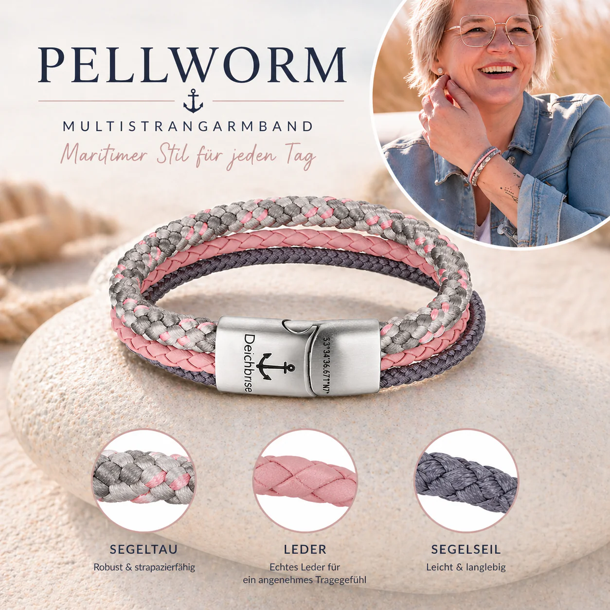 Leder & Segeltau Armband Pellworm (Multistrang) - Image 5