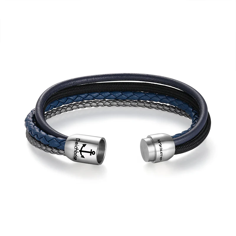 Multistrang Armband Dark Waves (Fibre Leder & Segelseil) (Veggie) - Image 3