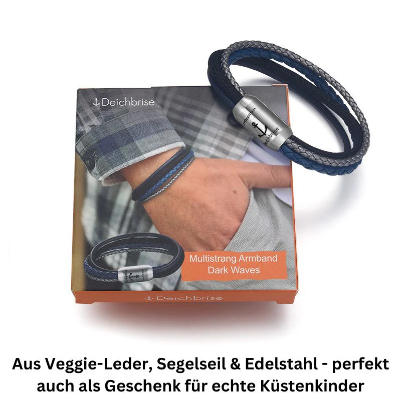 Multistrang Armband Dark Waves (Fibre Leder & Segelseil) (Veggie) - Image 7