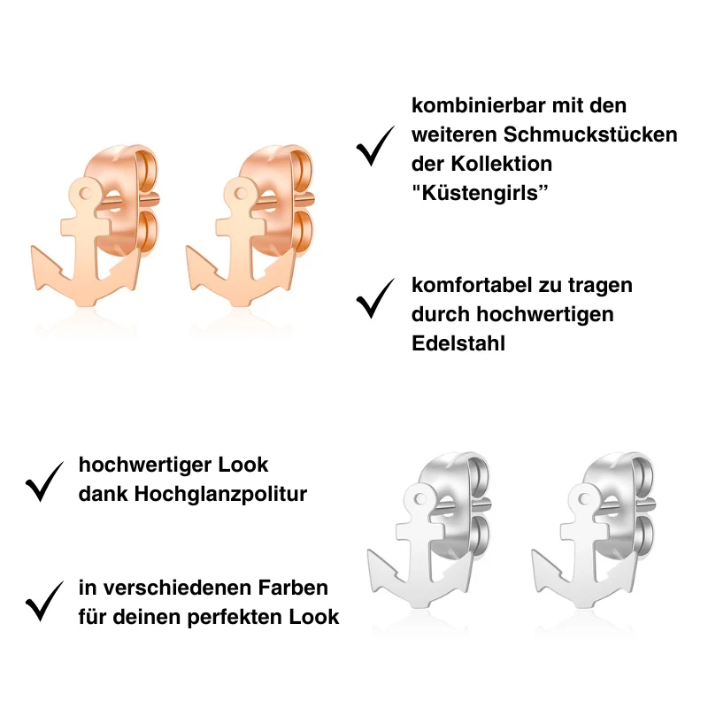 Ohrstecker Anker aus Edelstahl - Image 5