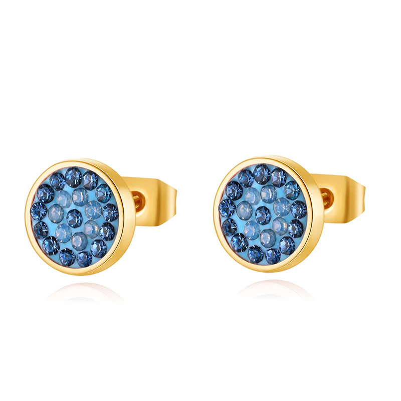 Ohrstecker Bling Bling (blau) aus Edelstahl - Image 3