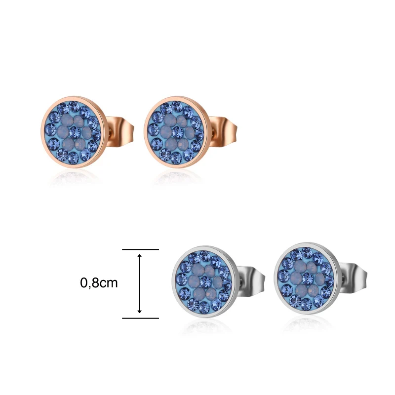 Ohrstecker Bling Bling (blau) aus Edelstahl - Image 5