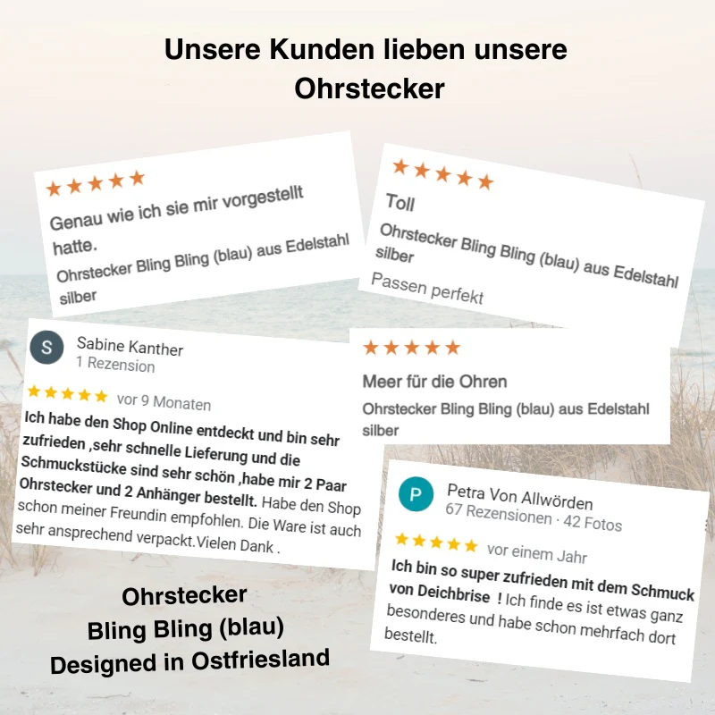 Ohrstecker Bling Bling (blau) aus Edelstahl - Image 9
