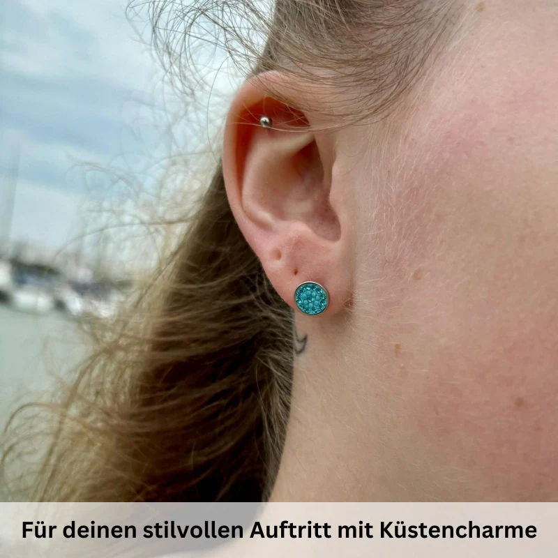 Ohrstecker Bling Bling (Türkis) aus Edelstahl - Image 4
