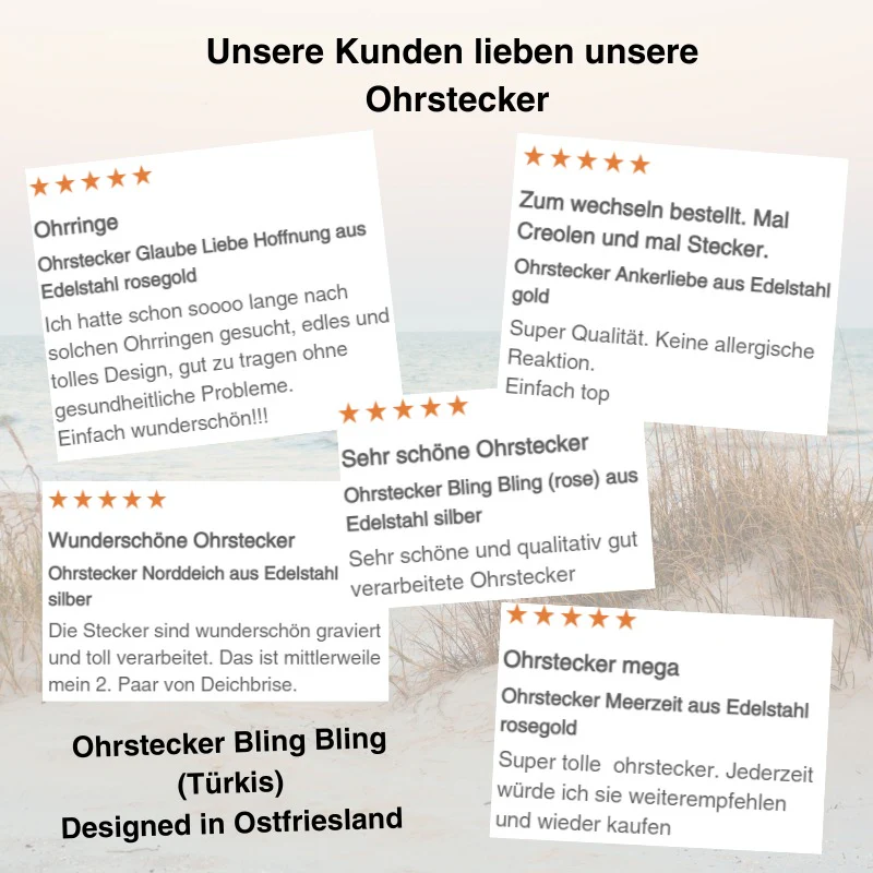 Ohrstecker Bling Bling (Türkis) aus Edelstahl - Image 9