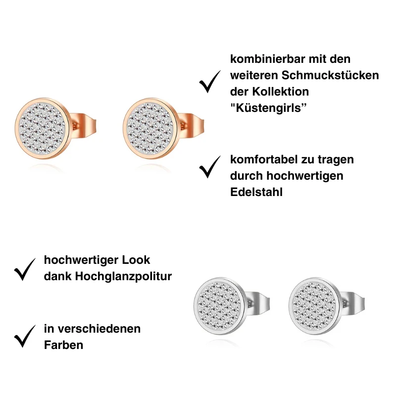 Ohrstecker Bling Bling (weiss) aus Edelstahl - Image 4