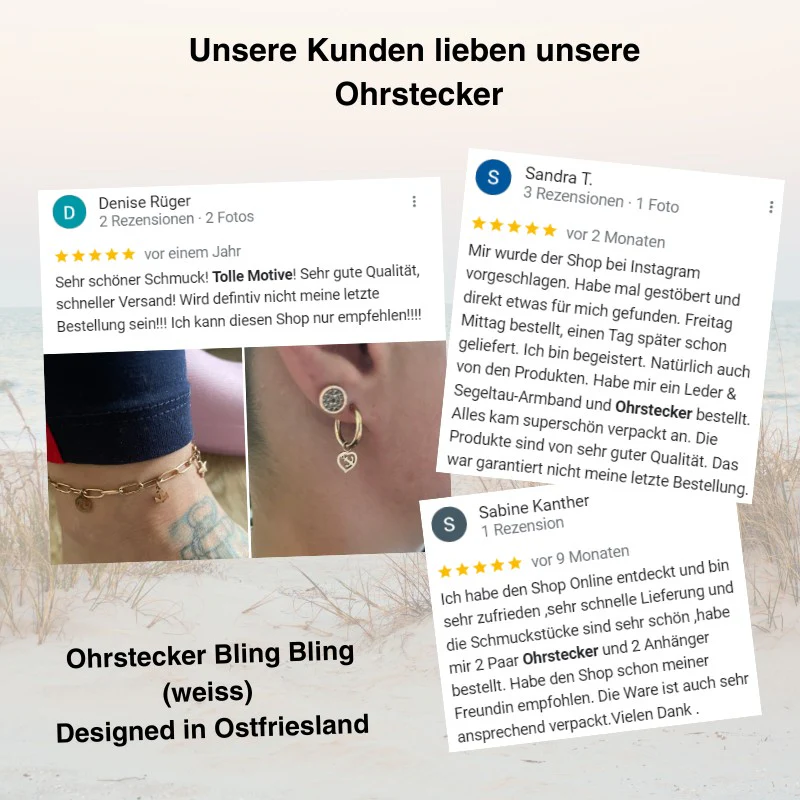 Ohrstecker Bling Bling (weiss) aus Edelstahl - Image 8