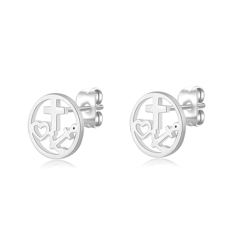 Ohrstecker Glaube Liebe Hoffnung aus Edelstahl - Image 6