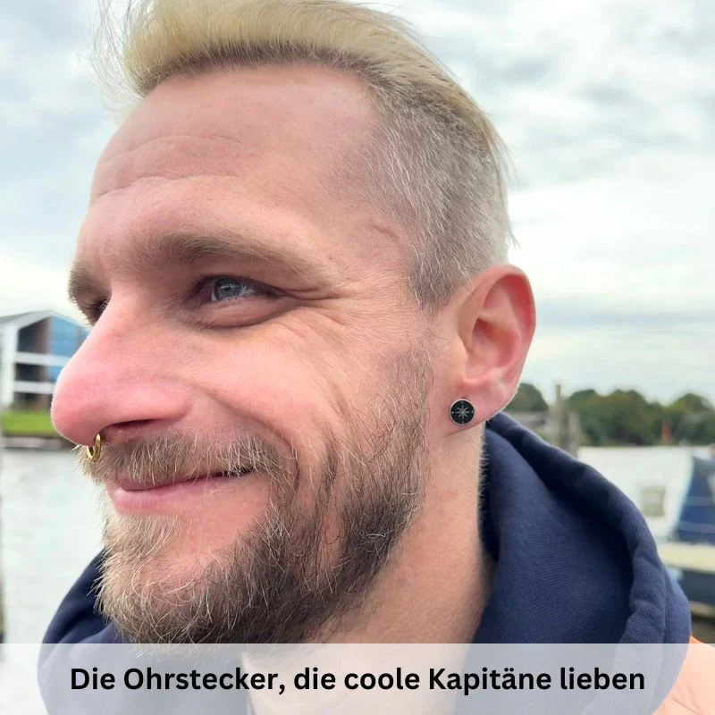 Ohrstecker Kompass aus Edelstahl (Kapitän rockt) - Image 2