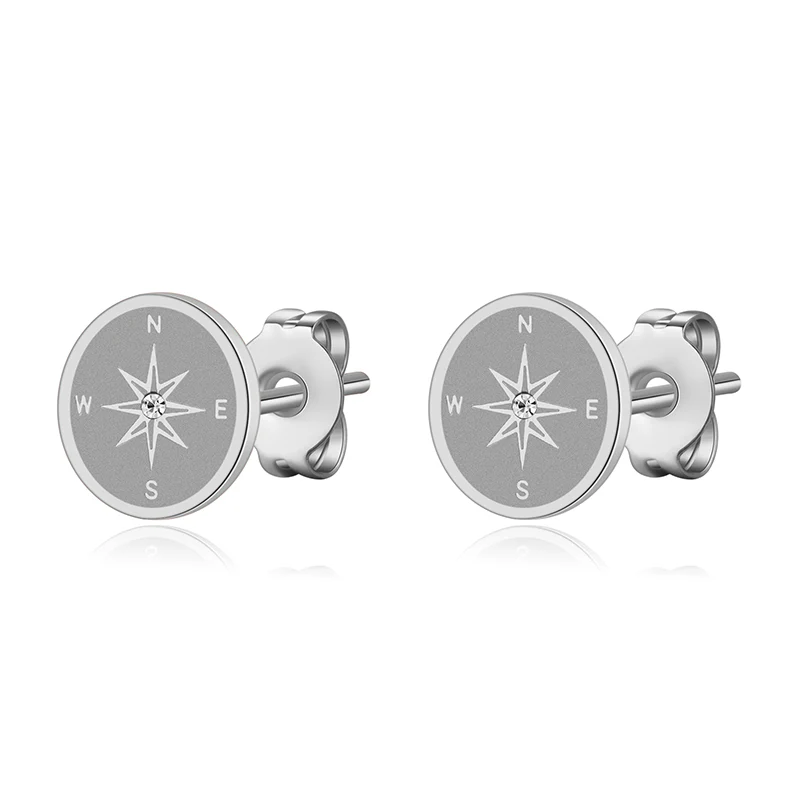 Ohrstecker Kompass (mit Stein) aus Edelstahl - Image 7