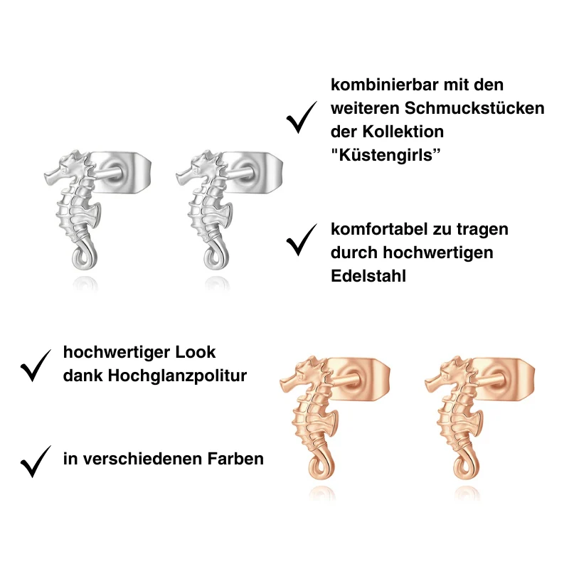 Ohrstecker Seepferdchen aus Edelstahl - Image 3