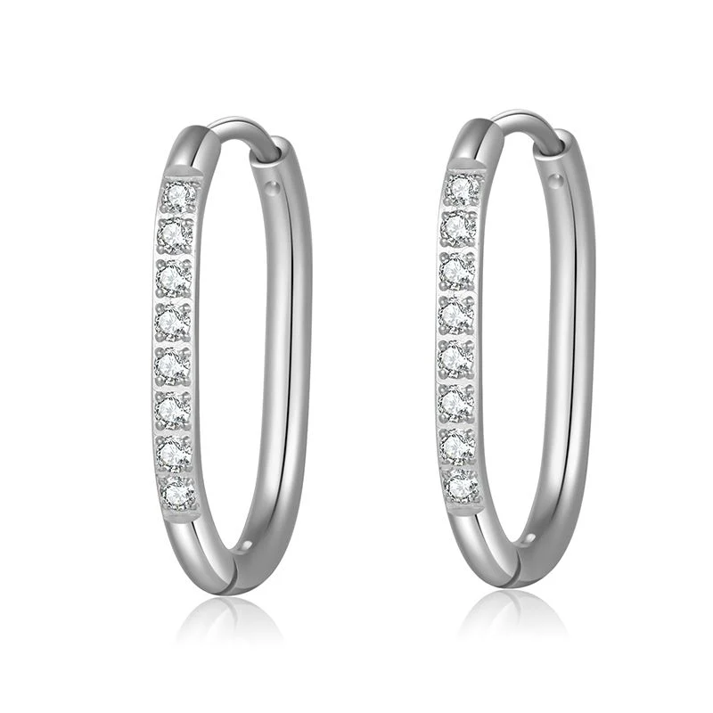 Ovale Creolen mit Steinen für Charm Anhänger (groß | 20 mm) aus Edelstahl (Paar) - Image 6