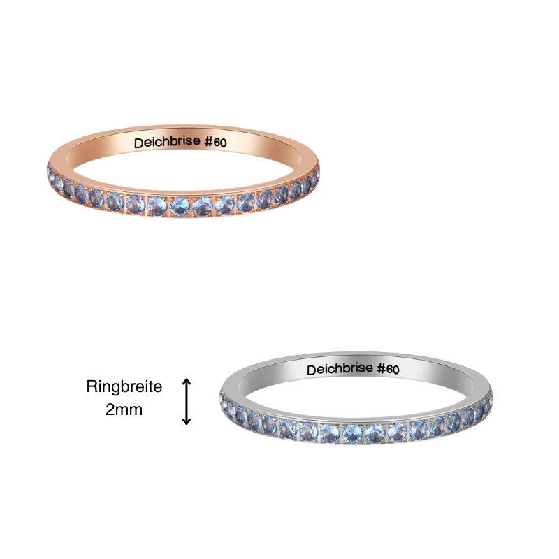 Ring Bling Bling (blau) aus Edelstahl (Stapelring) - Image 5