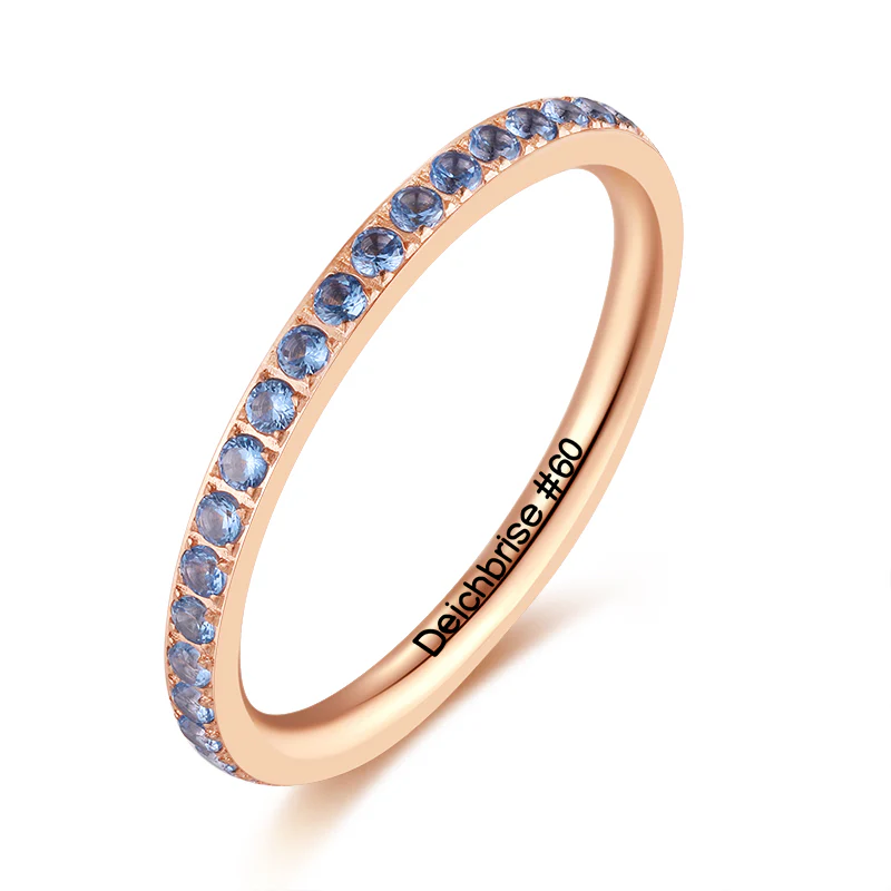 Ring Bling Bling (blau) aus Edelstahl (Stapelring) - Image 7