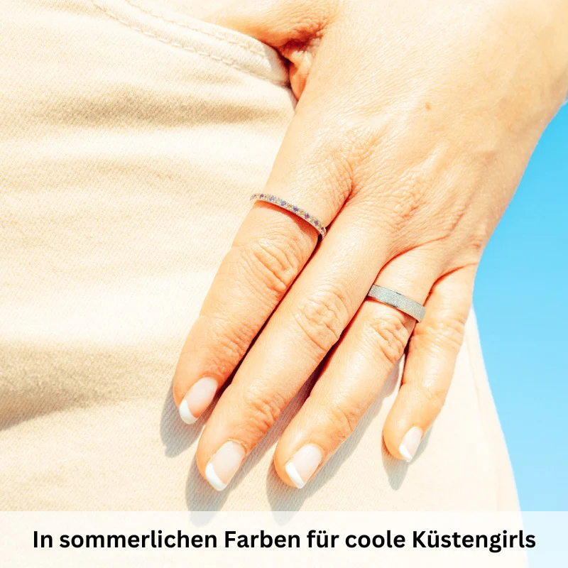 Ring Bling Bling (neongelb-pink) aus Edelstahl (Stapelring) - Image 2