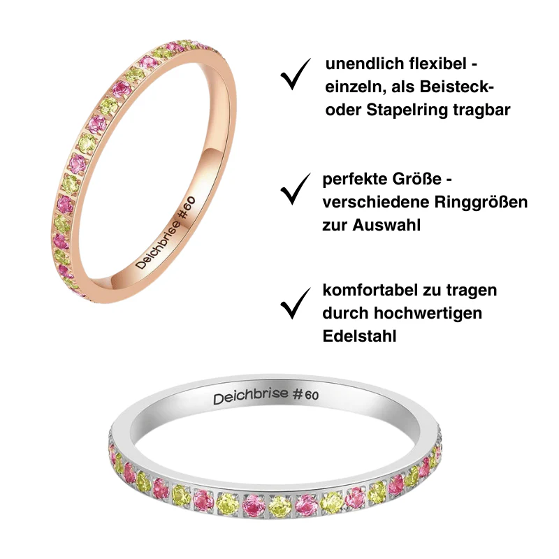 Ring Bling Bling (neongelb-pink) aus Edelstahl (Stapelring) - Image 3