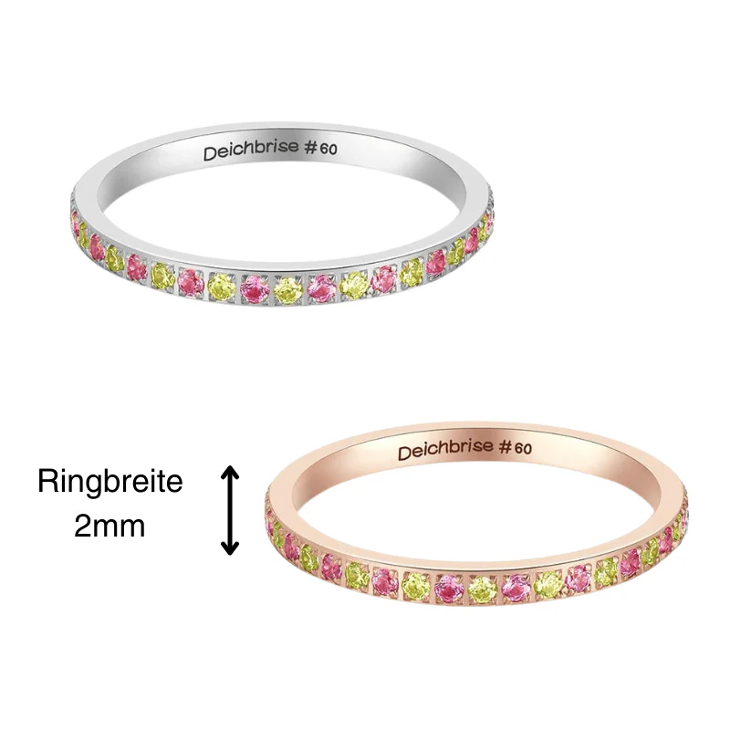 Ring Bling Bling (neongelb-pink) aus Edelstahl (Stapelring) - Image 7