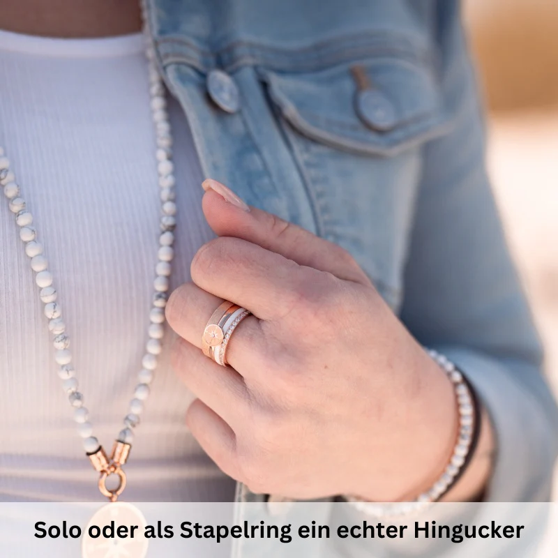 Ring Bling Bling (rosa) aus Edelstahl (Stapelring) - Image 2