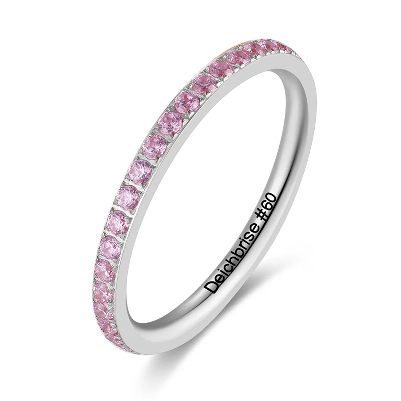 Ring Bling Bling (rosa) aus Edelstahl (Stapelring) - Image 3