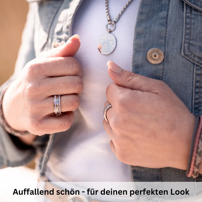 Ring Bling Bling (rosa) aus Edelstahl (Stapelring) - Image 4