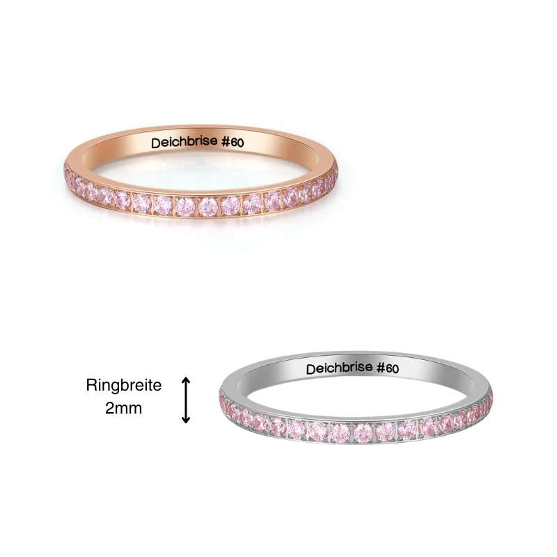 Ring Bling Bling (rosa) aus Edelstahl (Stapelring) - Image 7