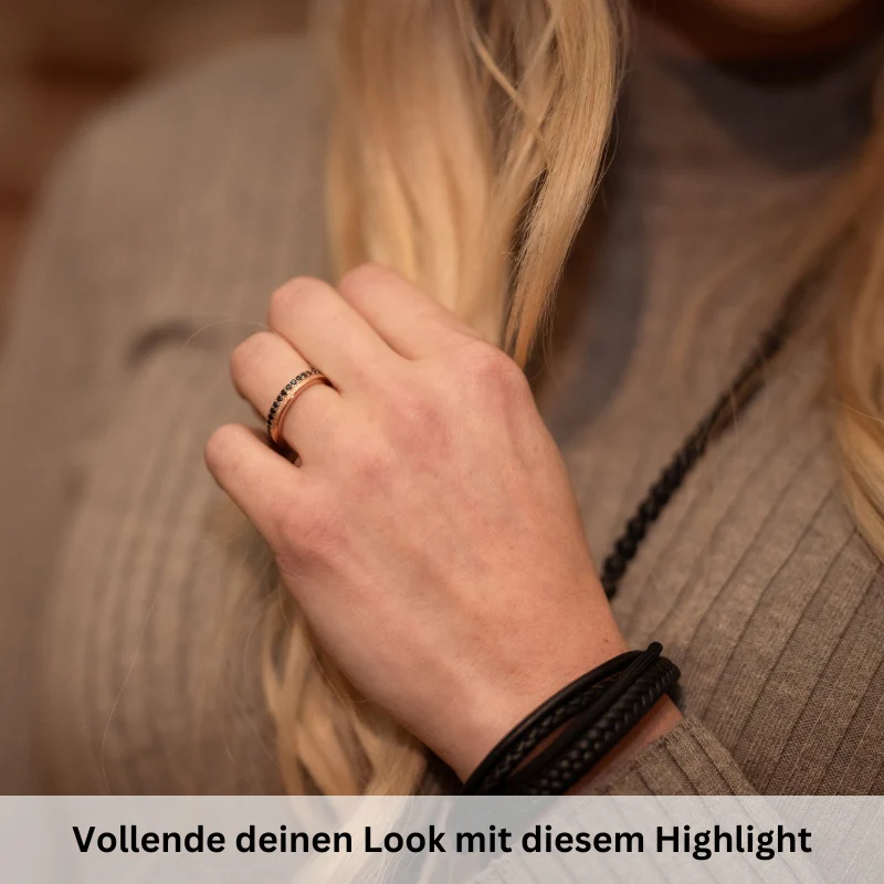 Ring Bling Bling (schwarz) aus Edelstahl (Stapelring) - Image 5