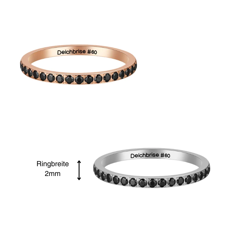 Ring Bling Bling (schwarz) aus Edelstahl (Stapelring) - Image 7