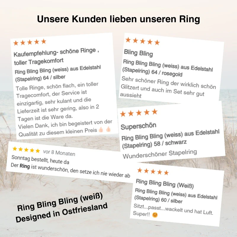 Ring Bling Bling (weiss) aus Edelstahl (Stapelring) - Image 7